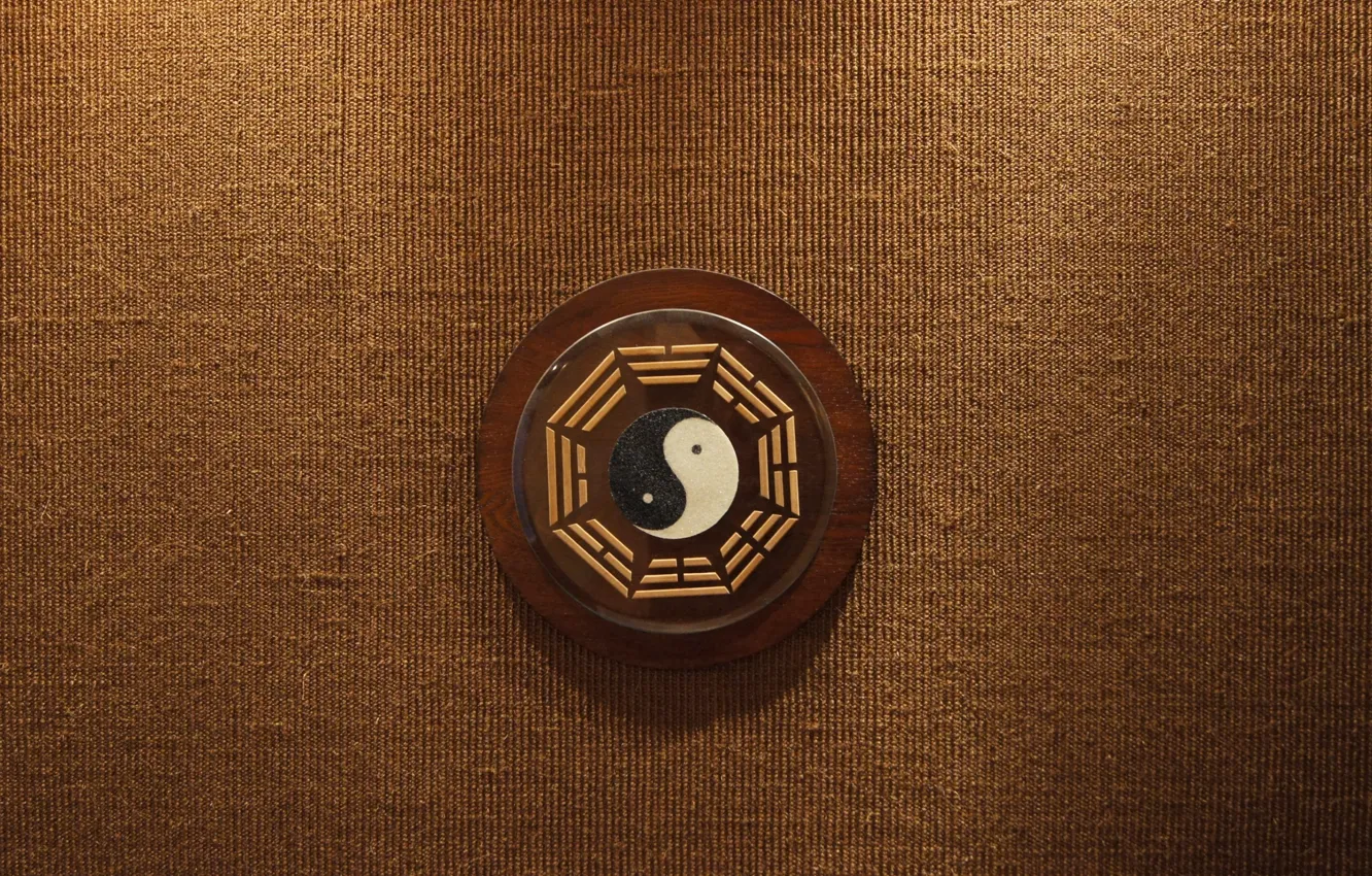 Photo wallpaper background, tree, sign, texture, symbol, brown, beige, Yin-Yang