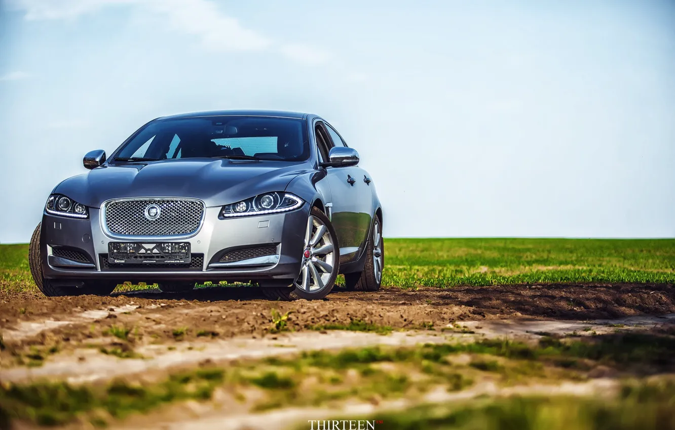 Photo wallpaper field, machine, auto, grass, Jaguar, Jaguar, photographer, auto