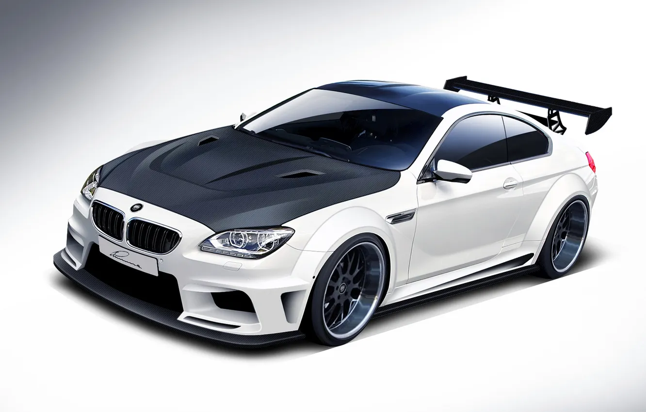Photo wallpaper white, tuning, BMW, BMW, white, Front, kit, 6 Series