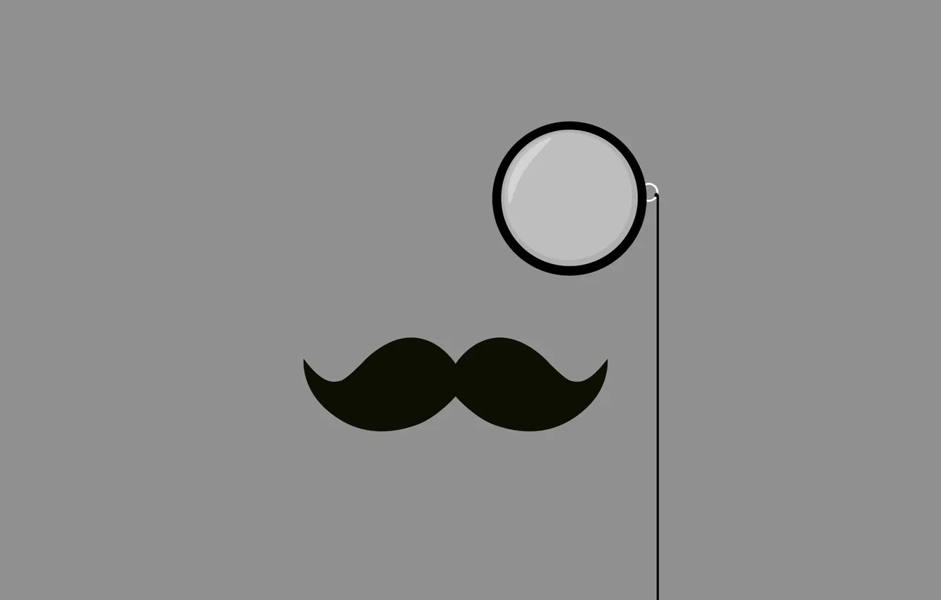 Photo wallpaper mustache, glasses, monocle, Hercule Poirot