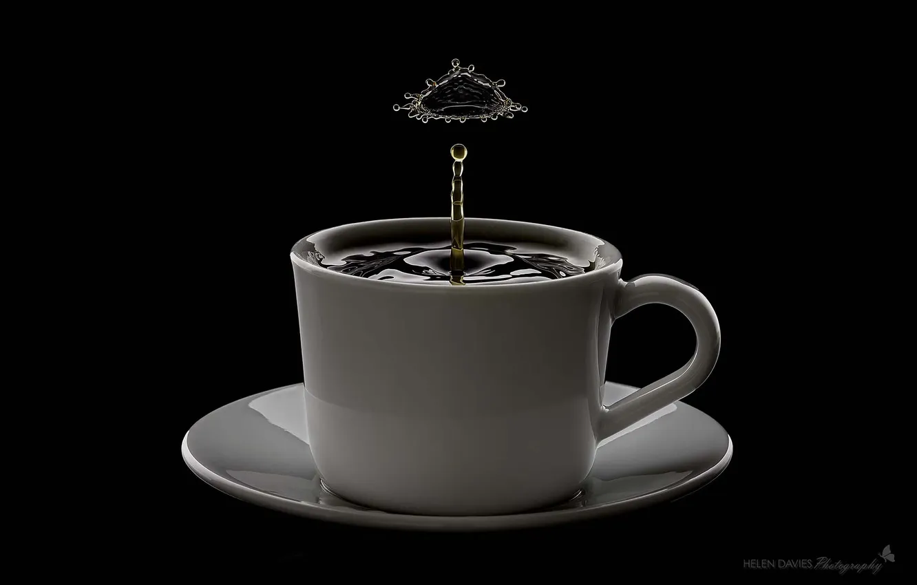 Photo wallpaper water, drops, splash, Cup