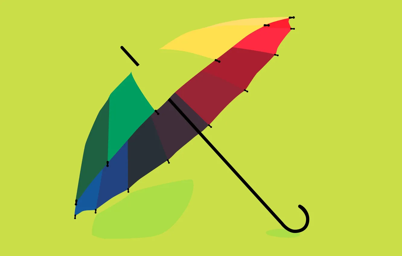 Photo wallpaper rendering, color, rainbow, umbrella