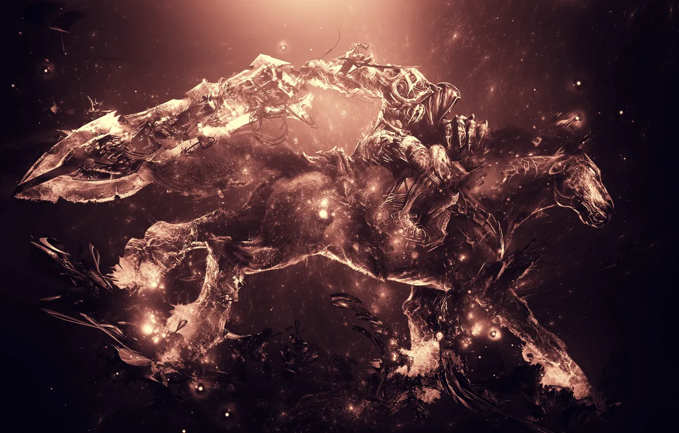 Photo wallpaper lights, war, rider, darksiders