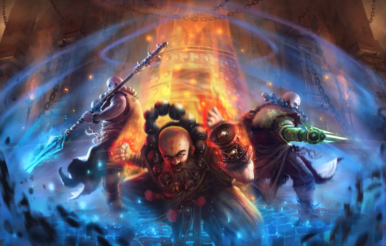 Photo wallpaper energy, sphere, Diablo 3, monk, guardians of the temple