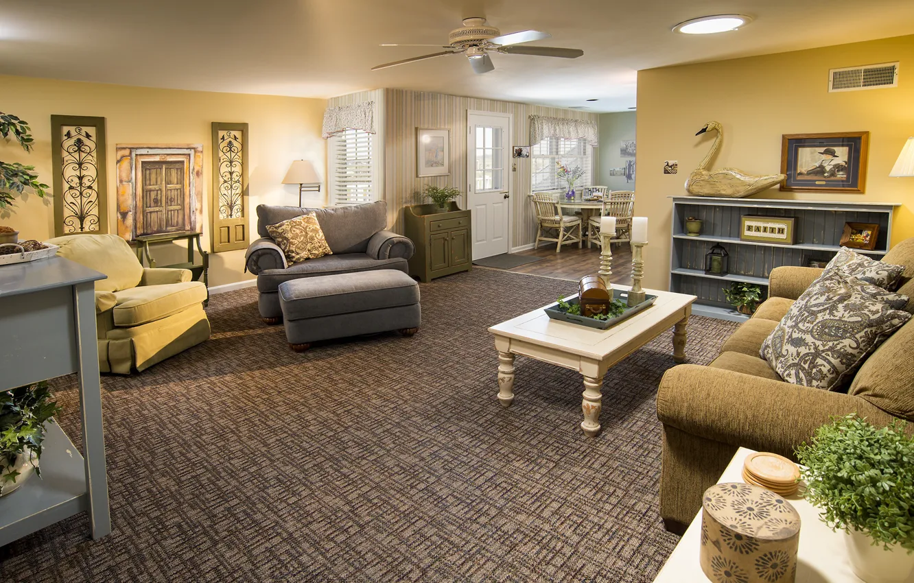 Photo wallpaper design, interior, PA, living room, dining room, Lancaster County, Lancaster County, For