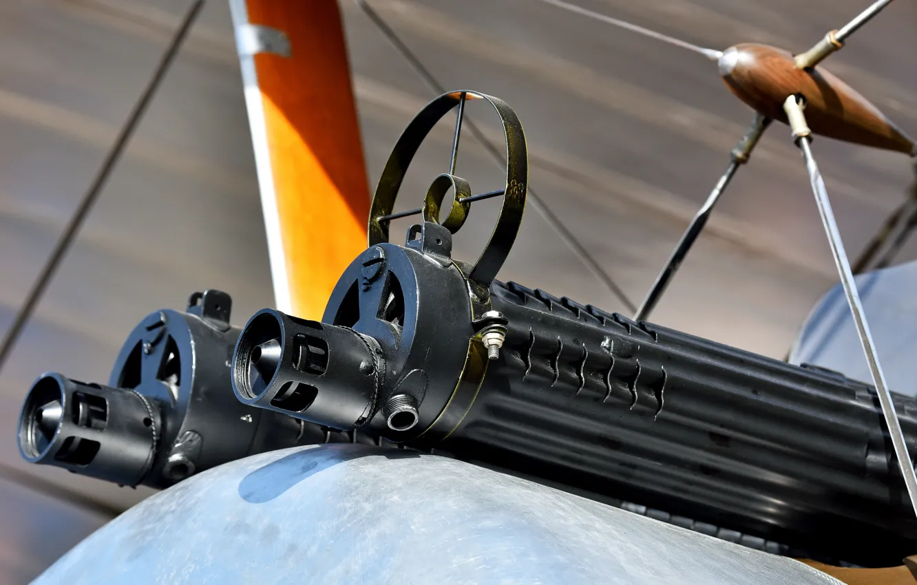 Photo wallpaper war, fighter, cabin, machine gun, first, world