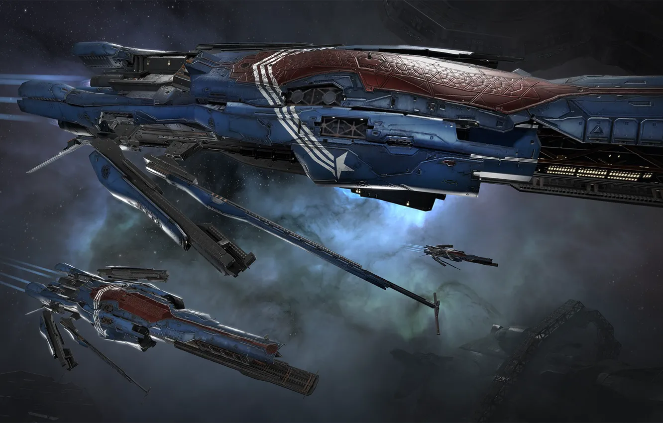 Photo wallpaper space, nebula, station, space, spaceship, eve online, space ship, coooper