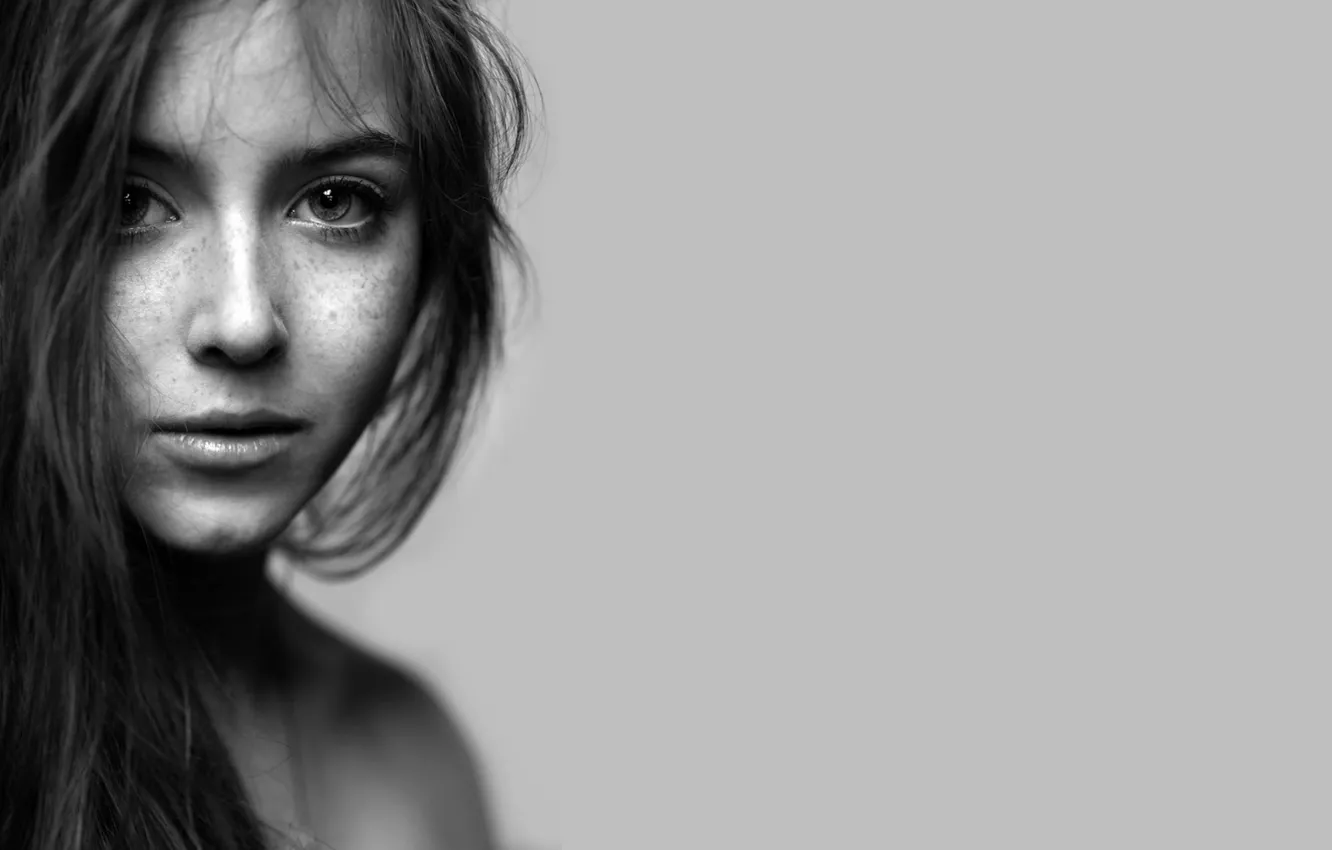 Photo wallpaper background, portrait, freckles, Lea