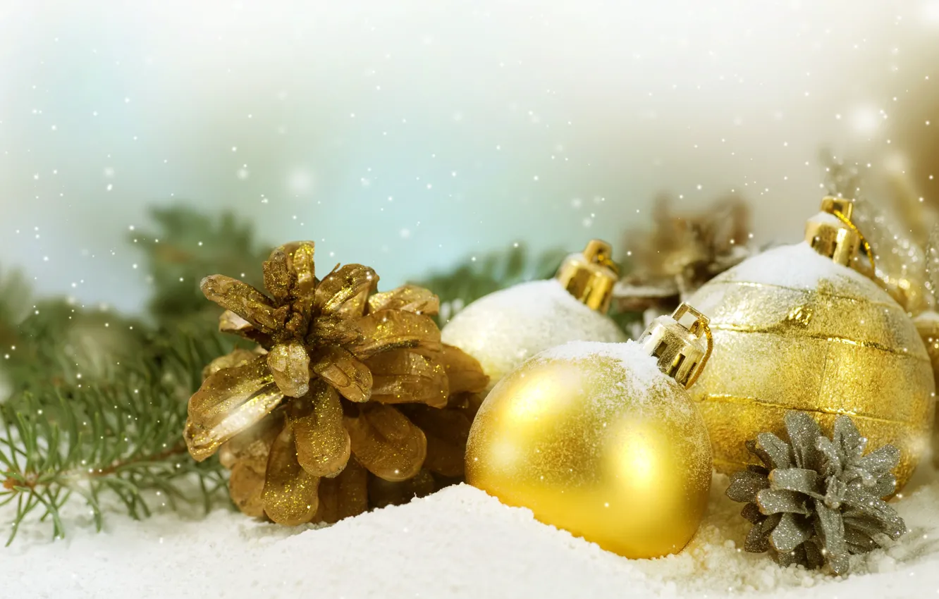 Photo wallpaper decoration, balls, new year, Christmas, Christmas, bumps, New Year, decoration