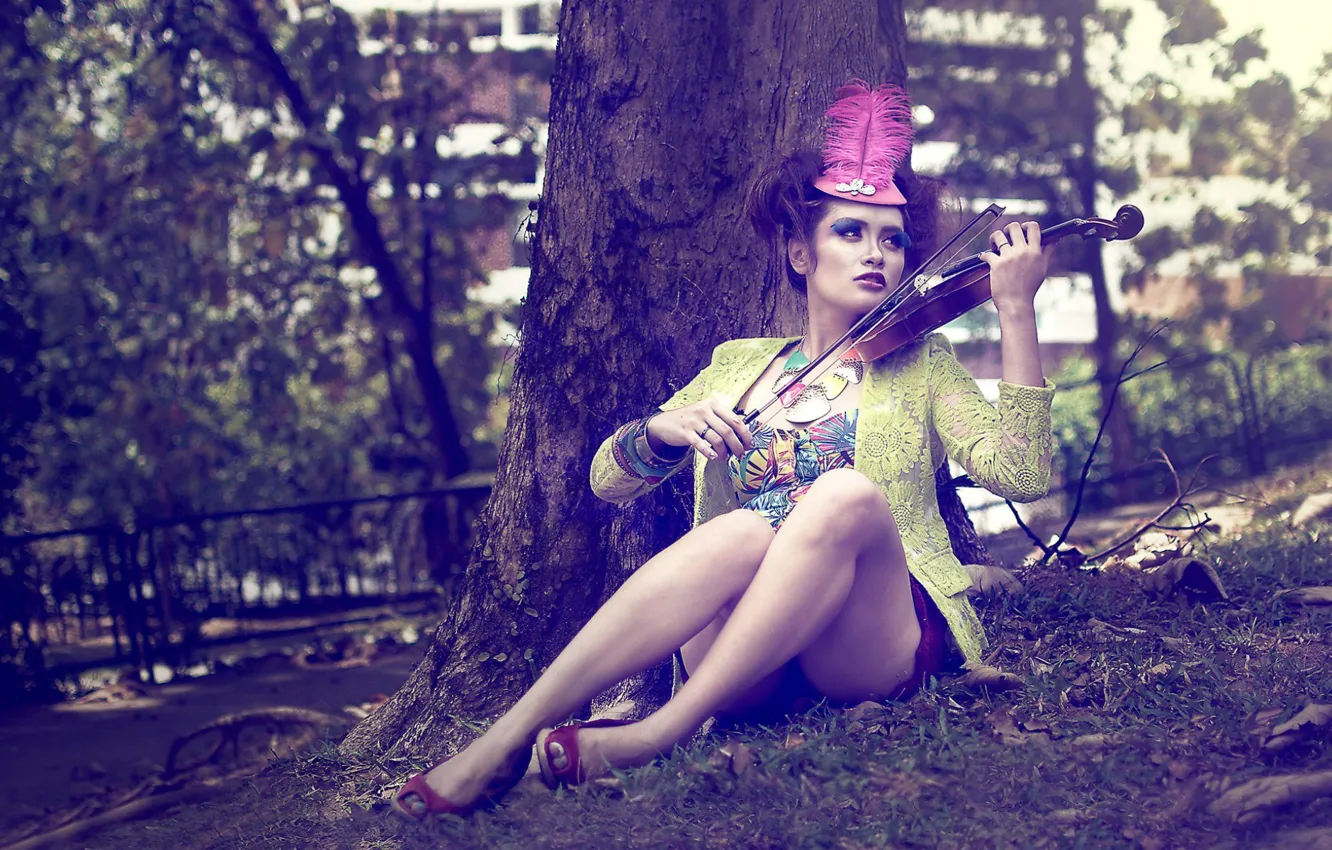 Photo wallpaper girl, music, violin, antonethe