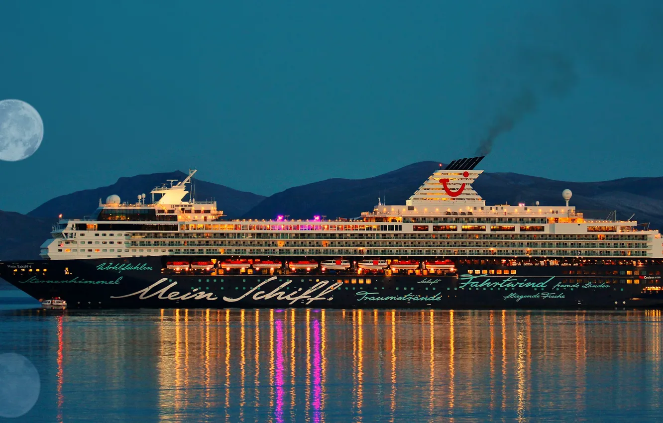 Photo wallpaper the evening, liner, cruise