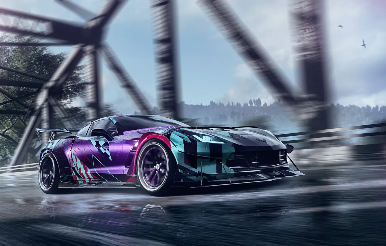 Photo wallpaper Auto, Corvette, Chevrolet, Machine, Tuning, NFS, Need for Speed, Game