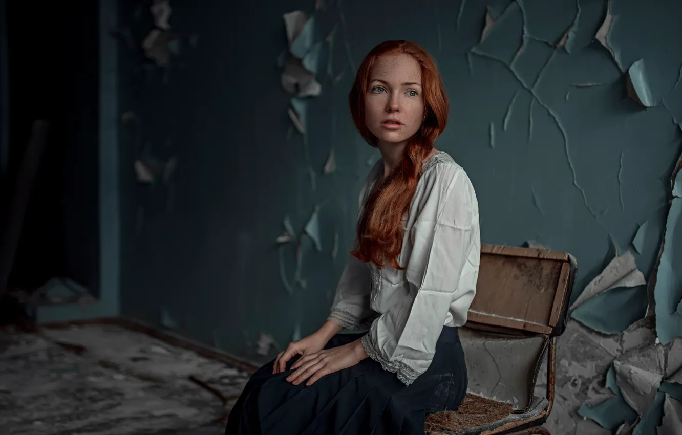 Photo wallpaper freckles, the beauty, redhead, George Chernyadev, Oksana