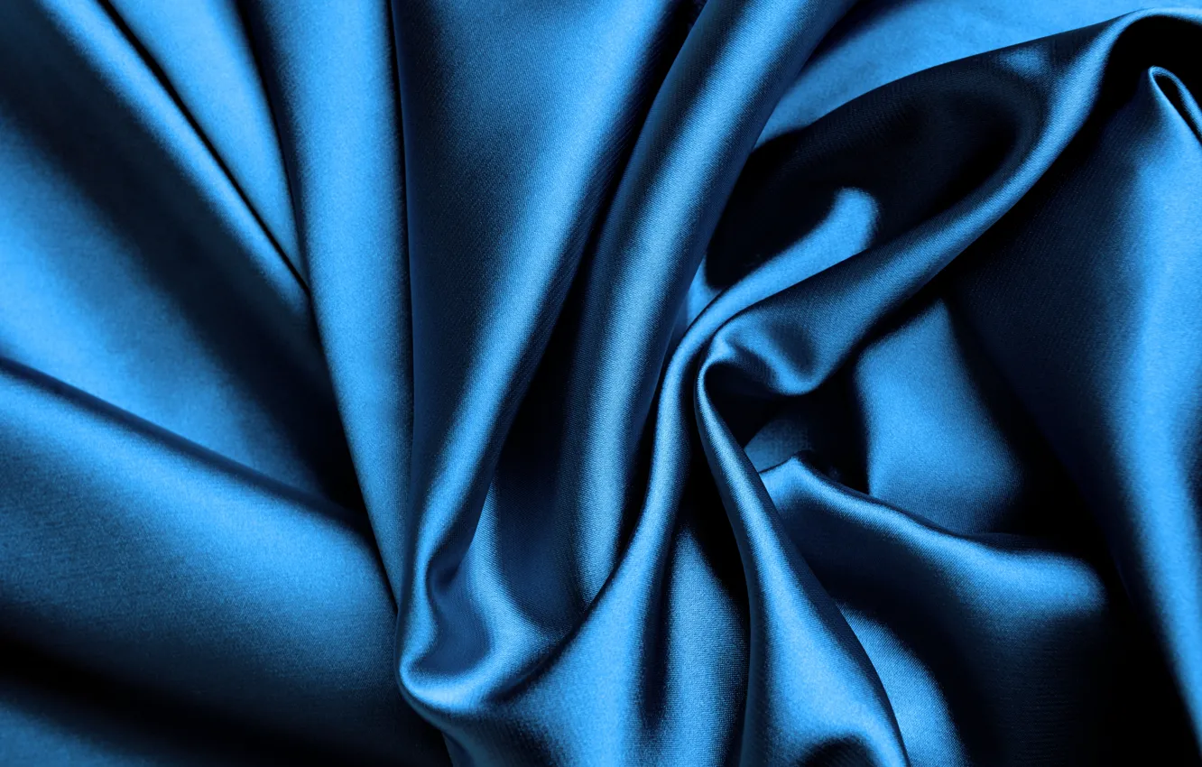 Photo wallpaper blue, Shine, silk, fabric, folds, silk, satin