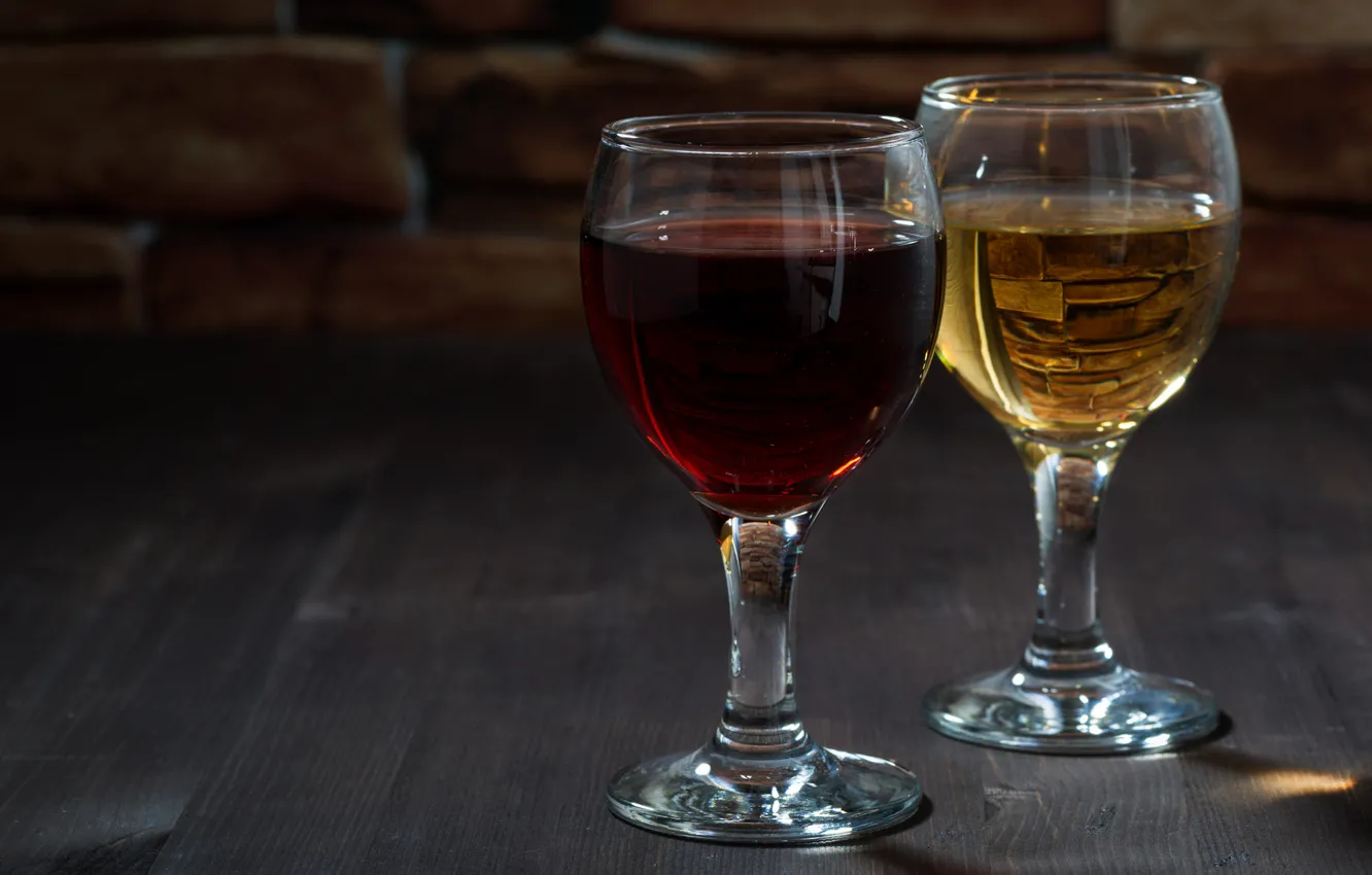 Photo wallpaper wine, red, white, glasses, drinks