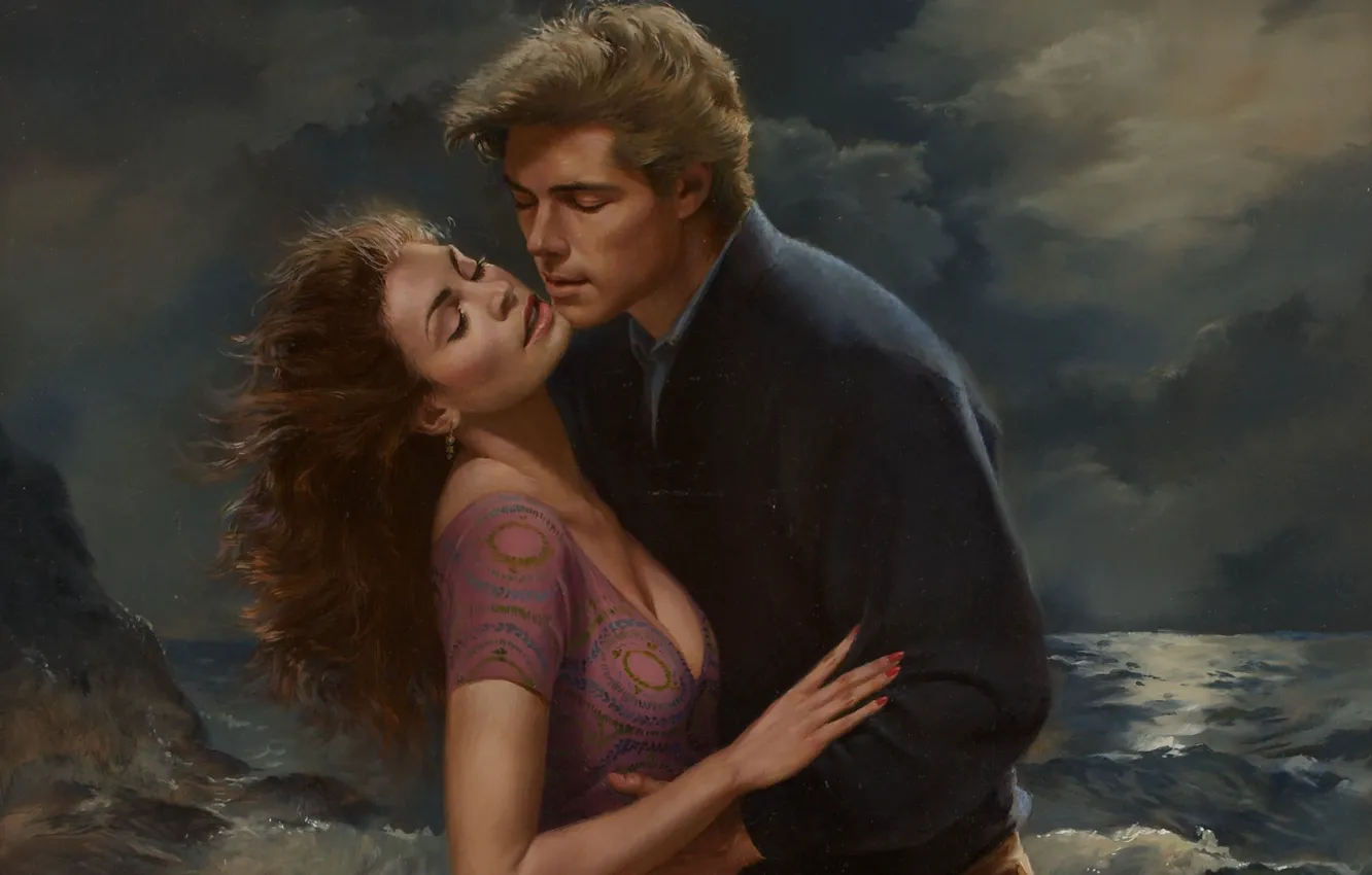 Photo wallpaper figure, painting, Illustrator, Ed Tadiello, romance illustration