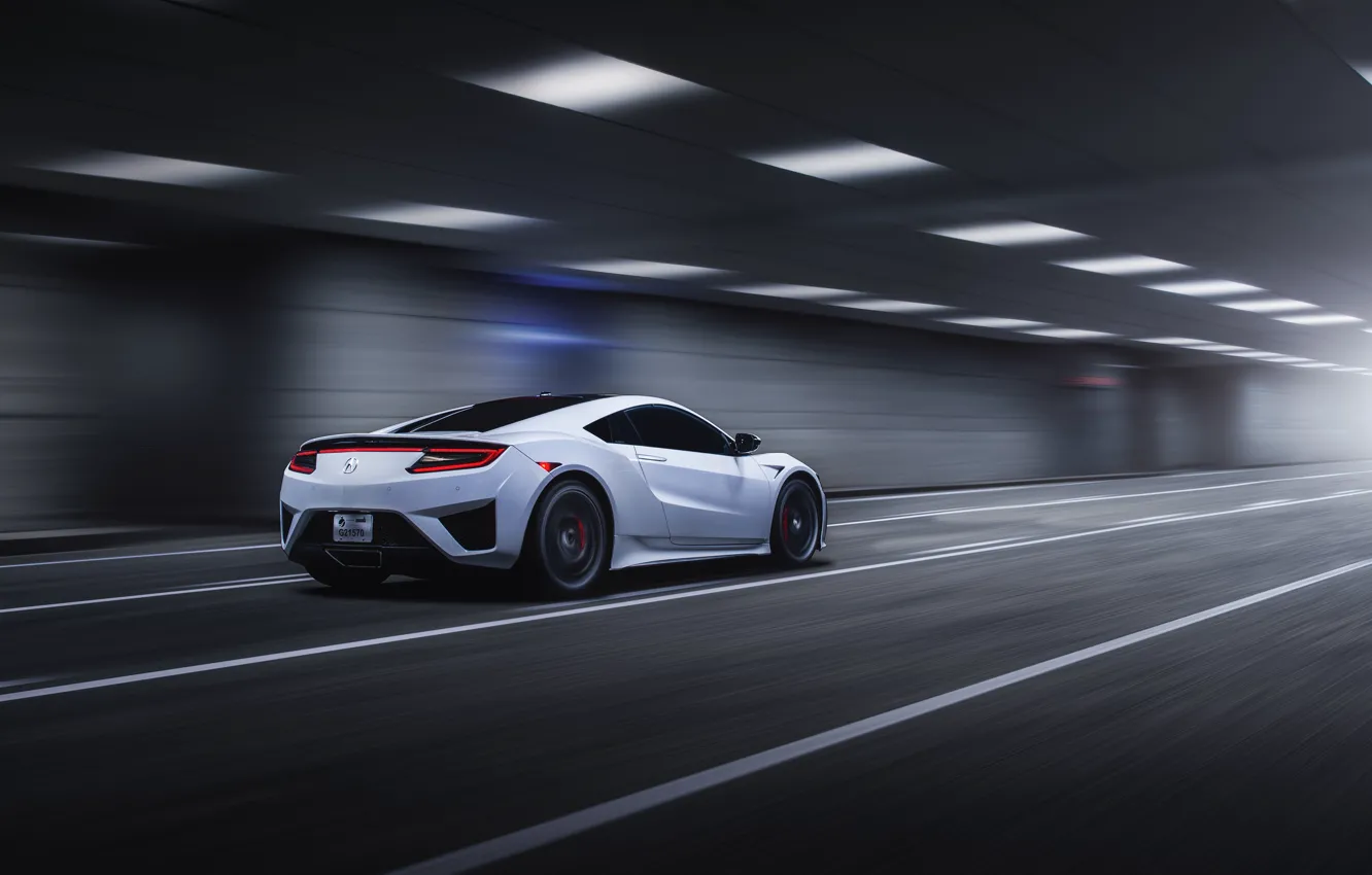 Photo wallpaper speed, Honda, rear view, 2018, Acura, NSX, by Jimmy Zhang