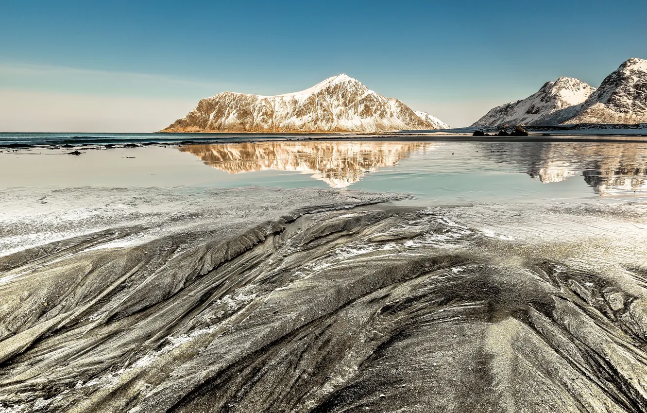Photo wallpaper sea, the sky, stones, shore, coast