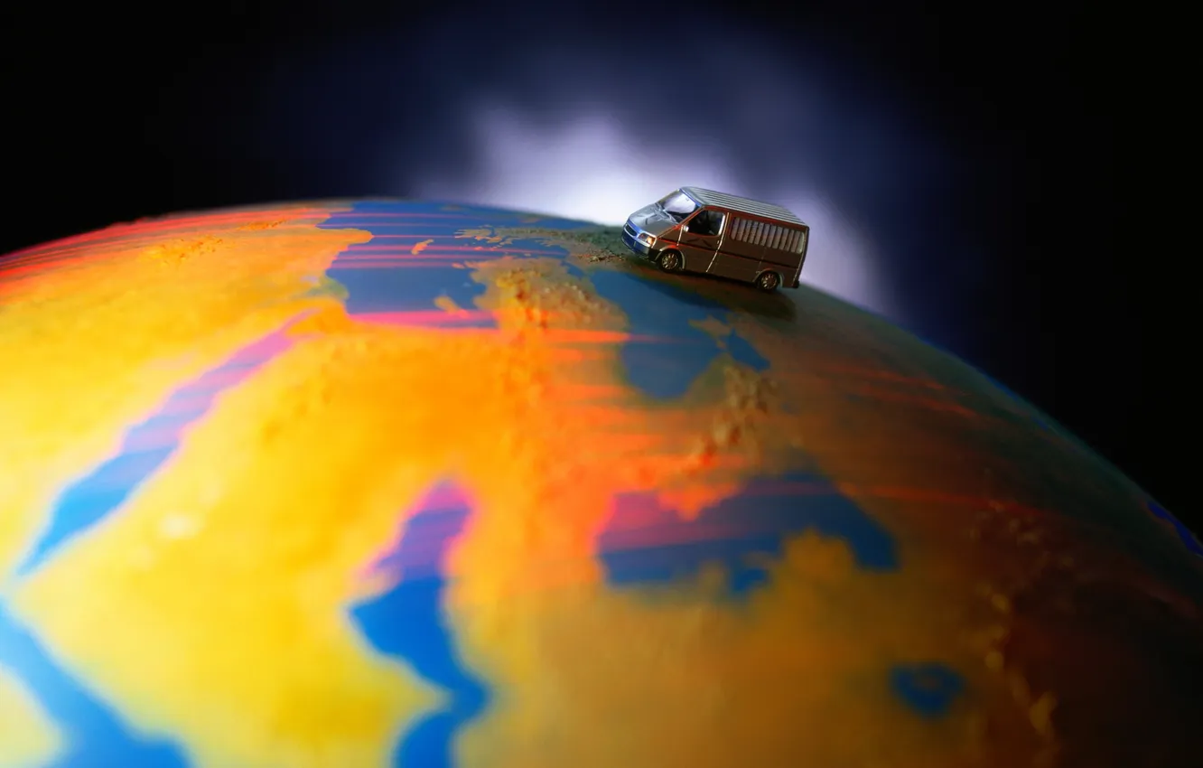 Photo wallpaper creative, earth, planet, glow, van