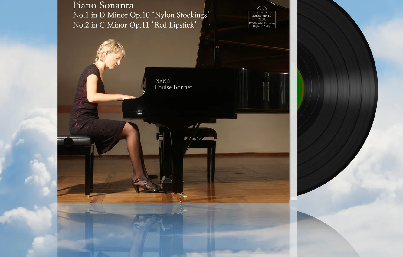 Photo wallpaper Classical music, piano sonata, vinyl record