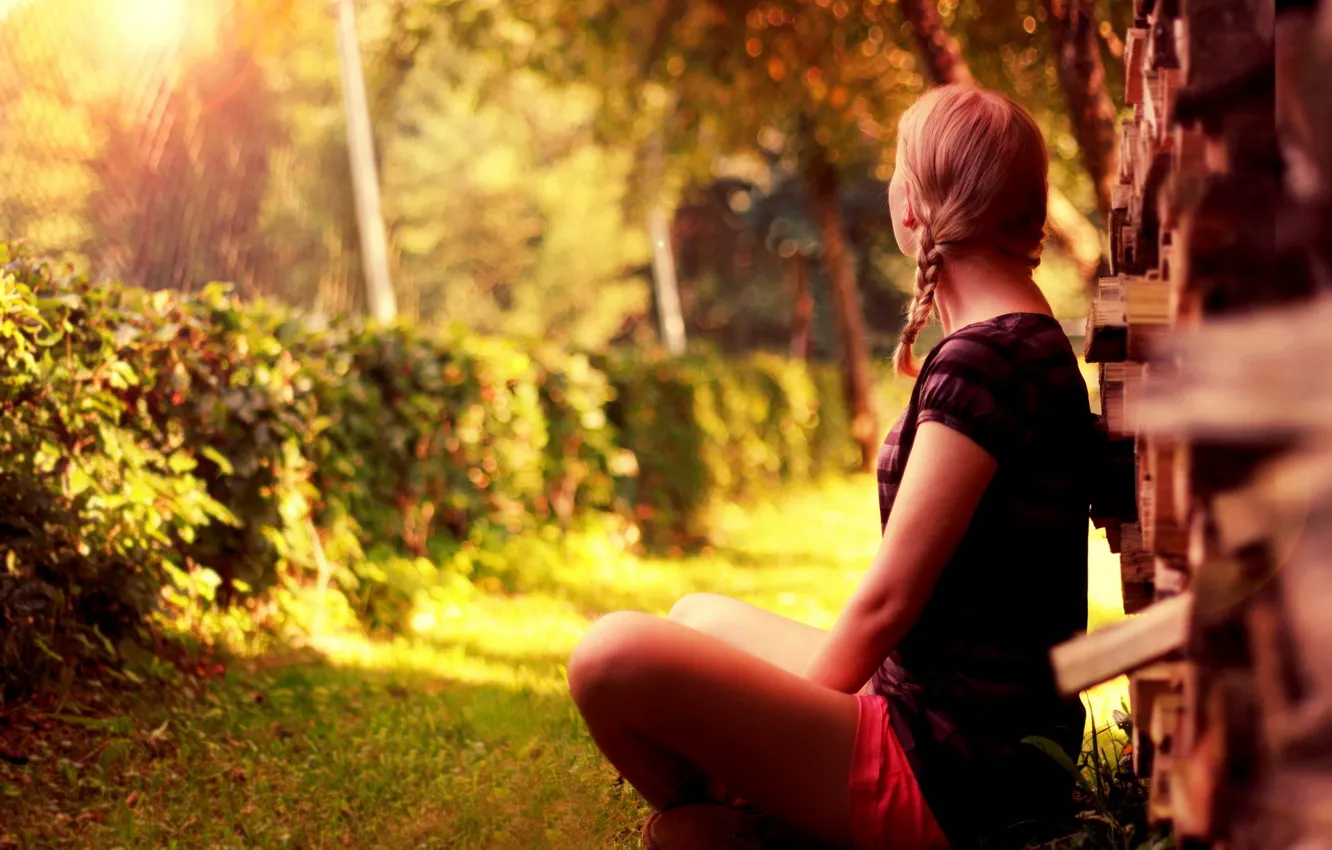 Photo wallpaper summer, girl, light, mood