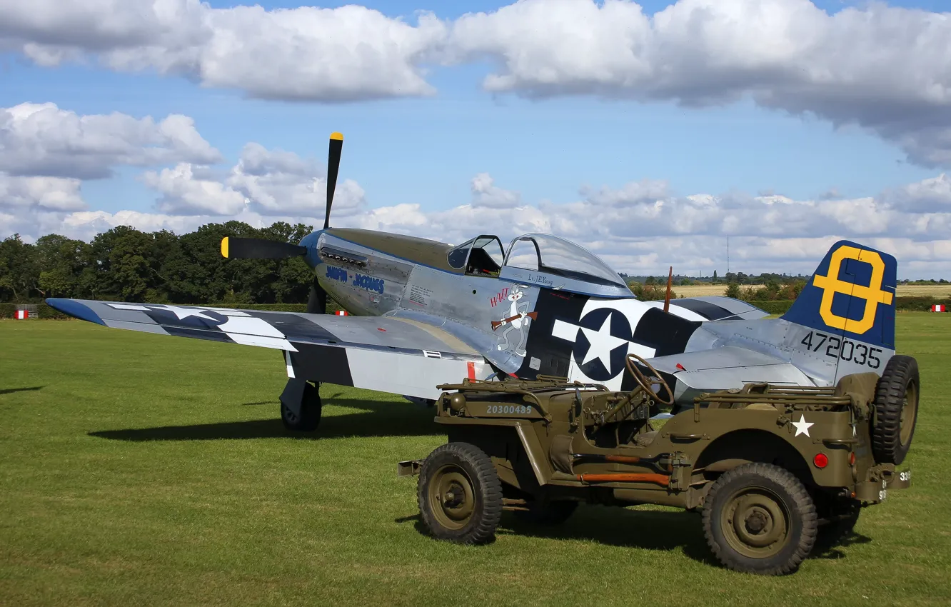 Photo wallpaper fighter, North American, P-51 Mustang, Willys MB