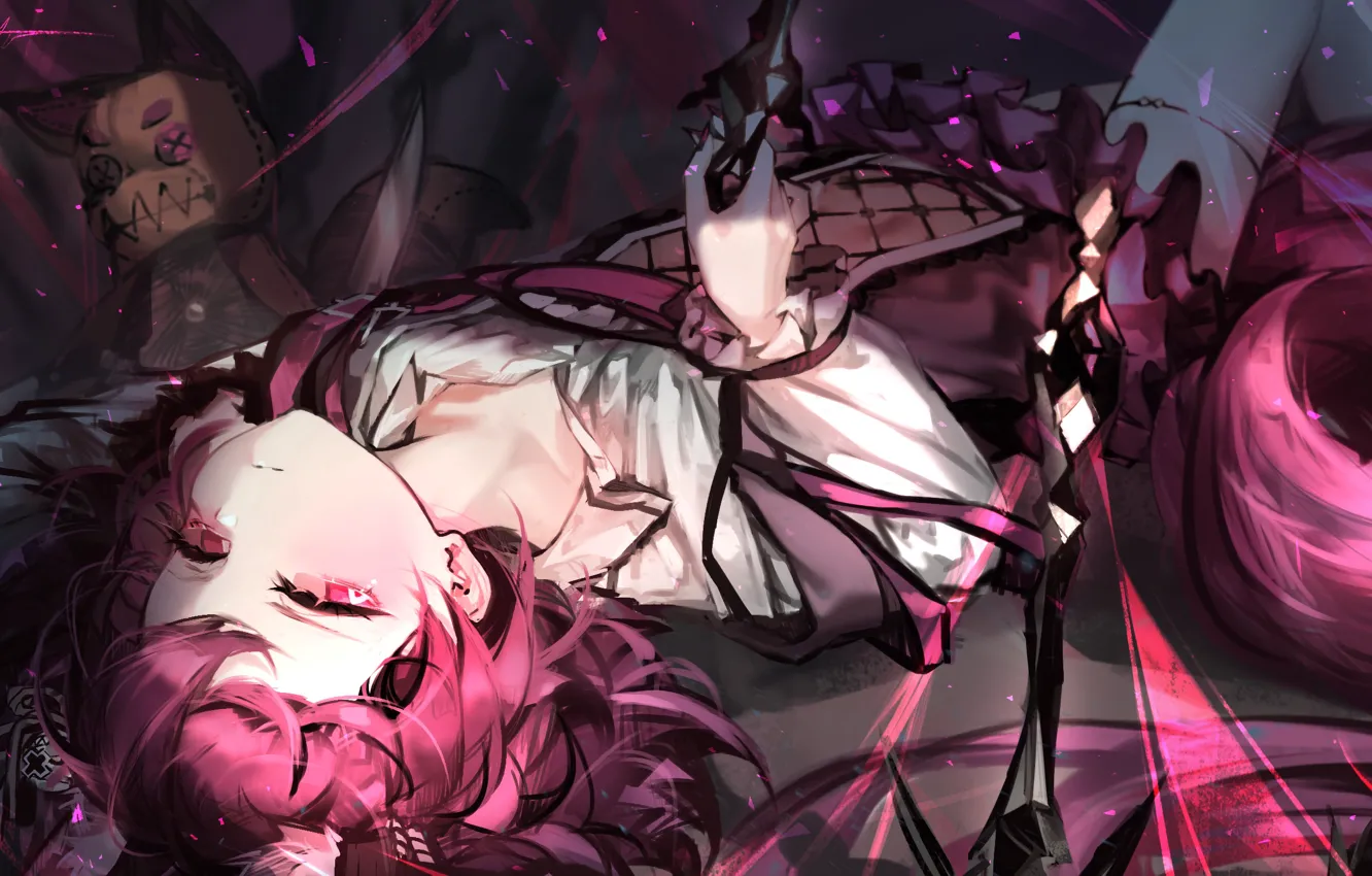 Photo wallpaper girl, toy, lies, Arknights, Shamare