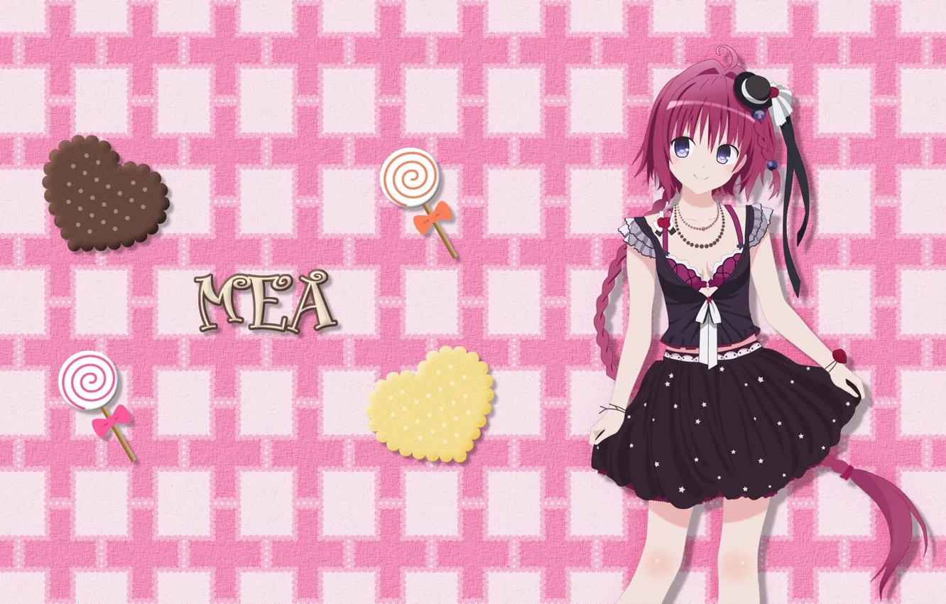 Photo wallpaper hat, anime, tail, manga, japanese, bishojo, to love ru, Mea