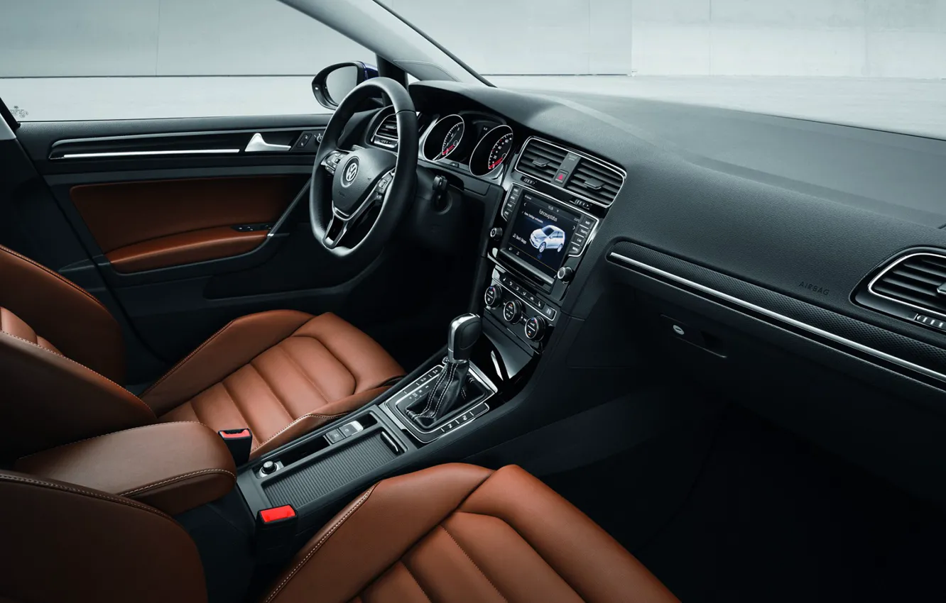 Photo wallpaper golf, leather, interior, Hatchback