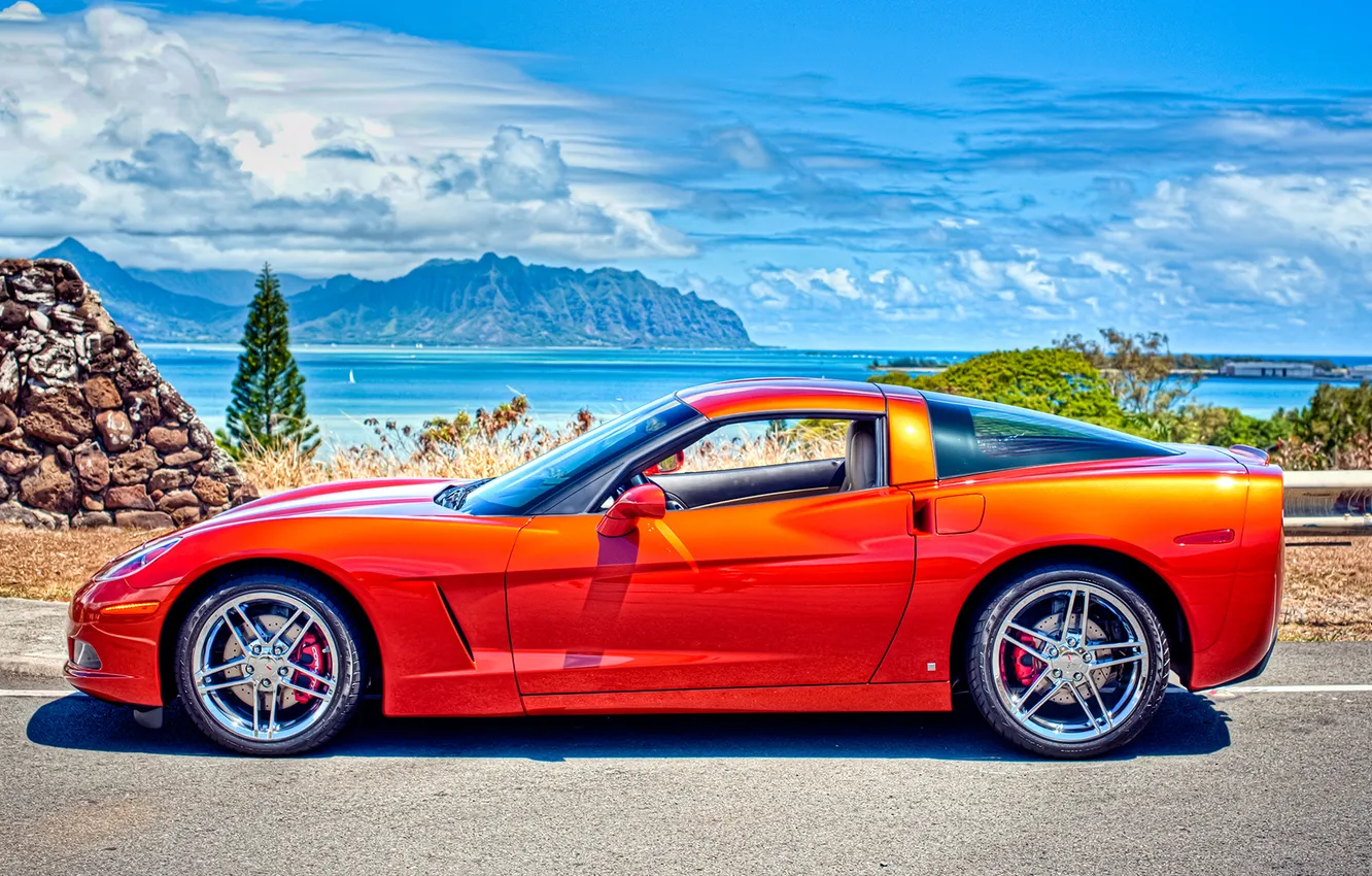 Photo wallpaper auto, Corvette, Chevrolet, Chevrolet, cars, orange
