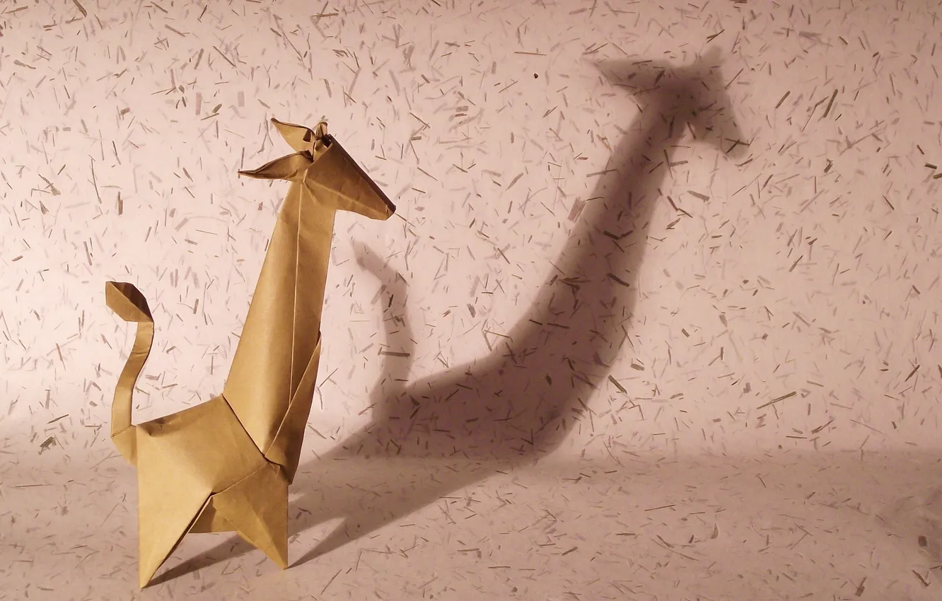 Photo wallpaper paper, giraffe, origami