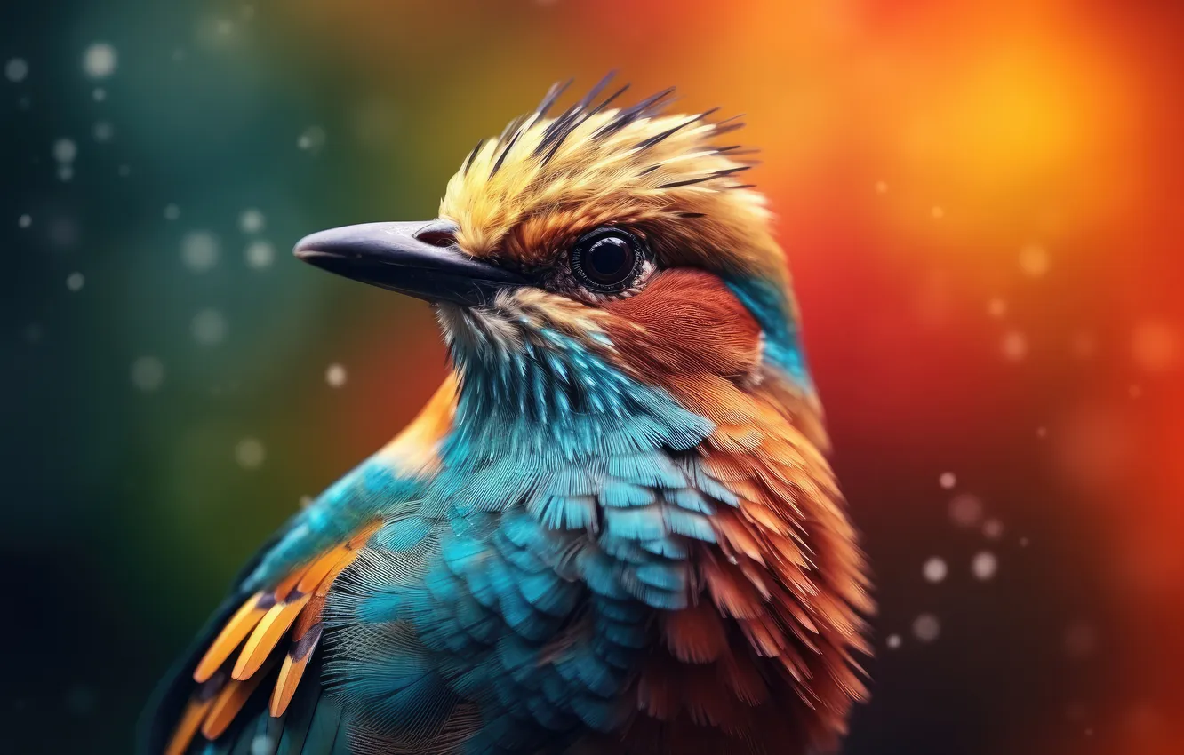 Photo wallpaper colors, bird, effects