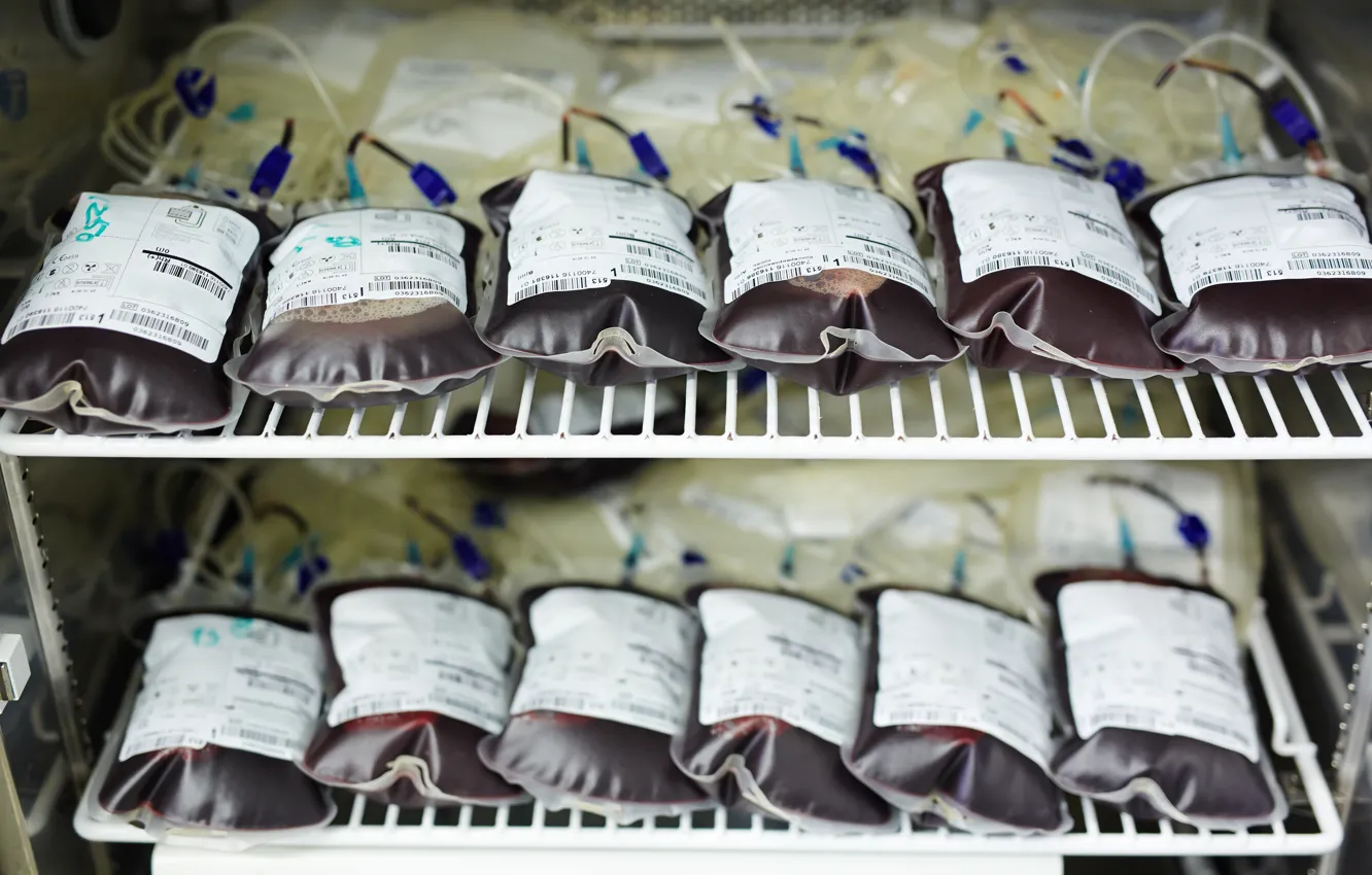 Photo wallpaper blood, refrigerator, blood transfusions