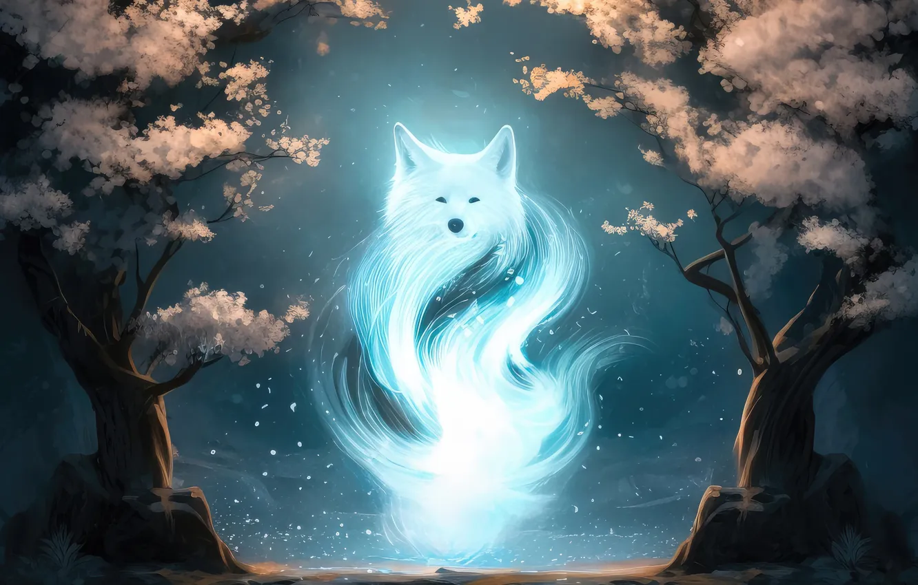 Photo wallpaper fox, inner, spiritual