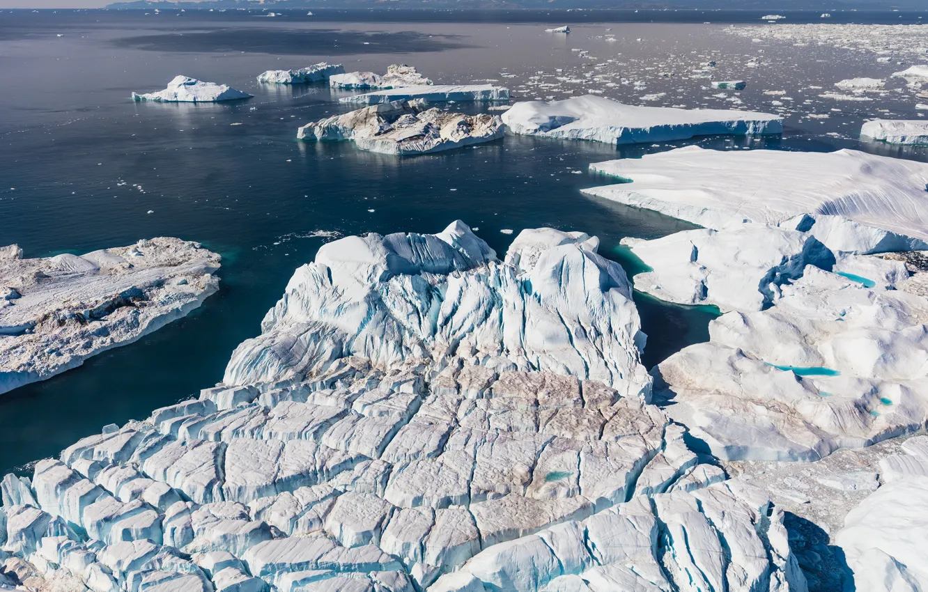 Photo wallpaper ice, winter, sea, water, snow, ice, glacier, iceberg