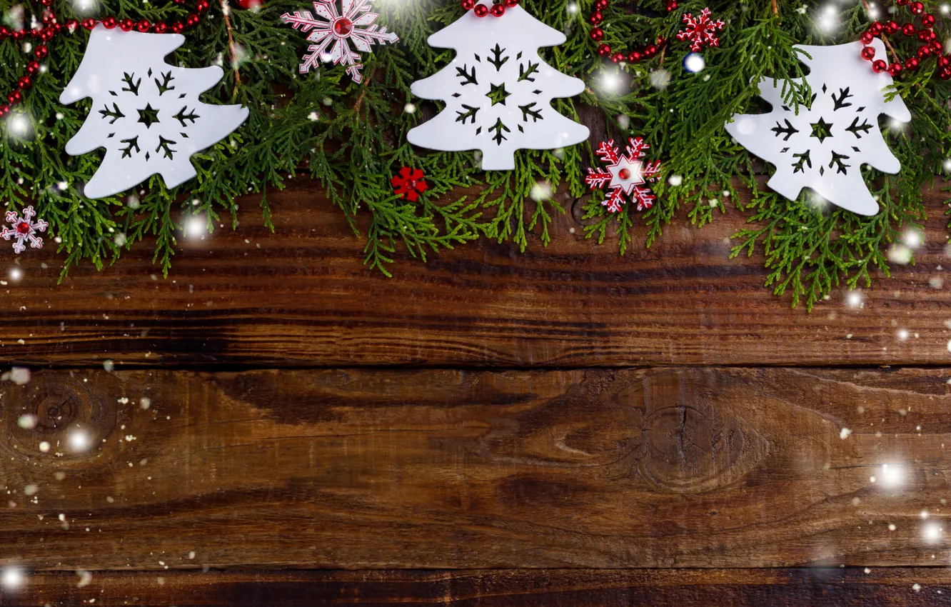 Photo wallpaper snow, tree, New Year, Christmas, Christmas, wood, snow, New Year