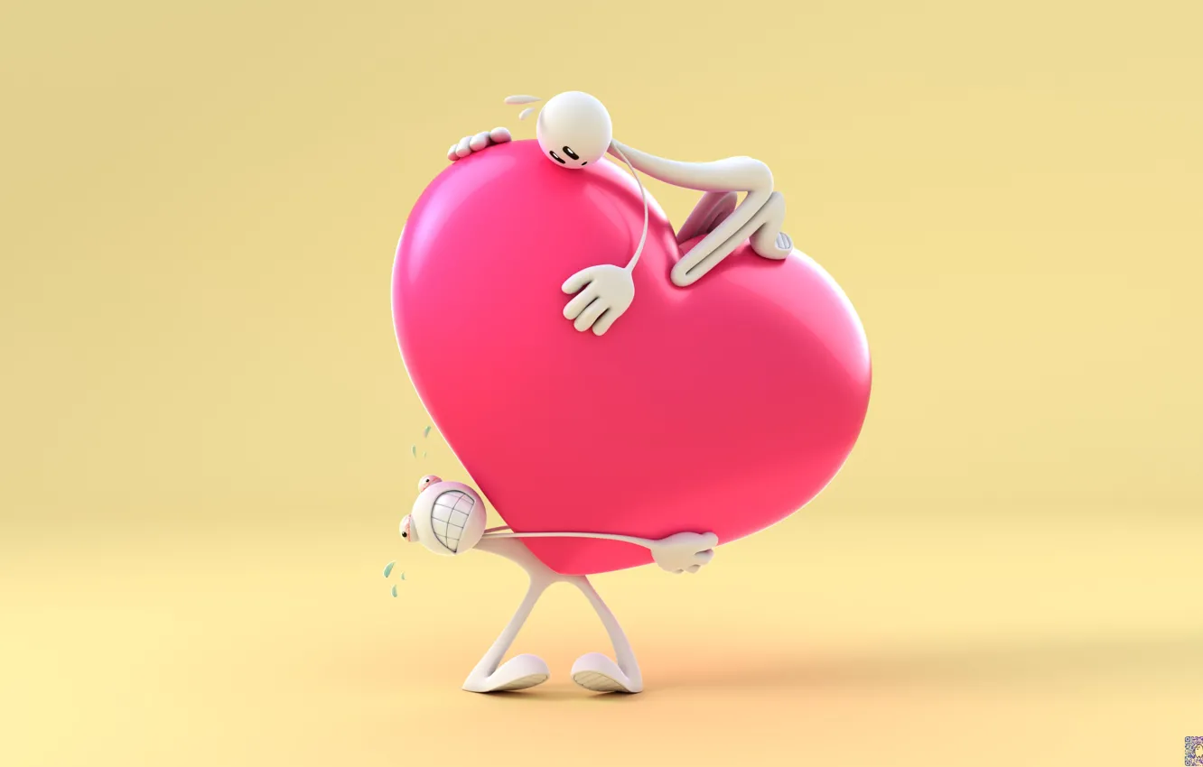 Photo wallpaper love, heart, men, burden, the severity