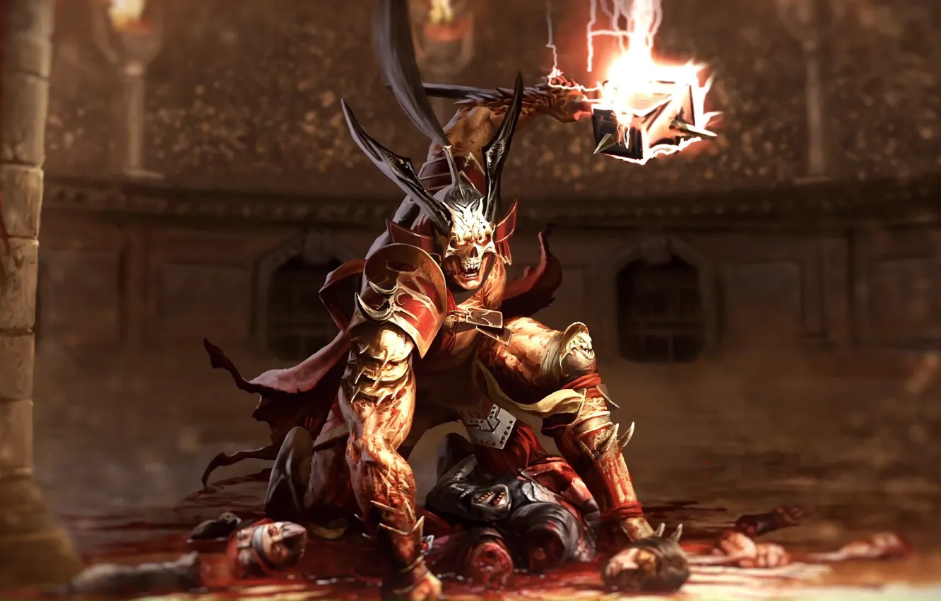 Photo wallpaper blood, hammer, Colosseum, corpses, the Emperor, Hammer, Shao Kahn, Shao Kahn