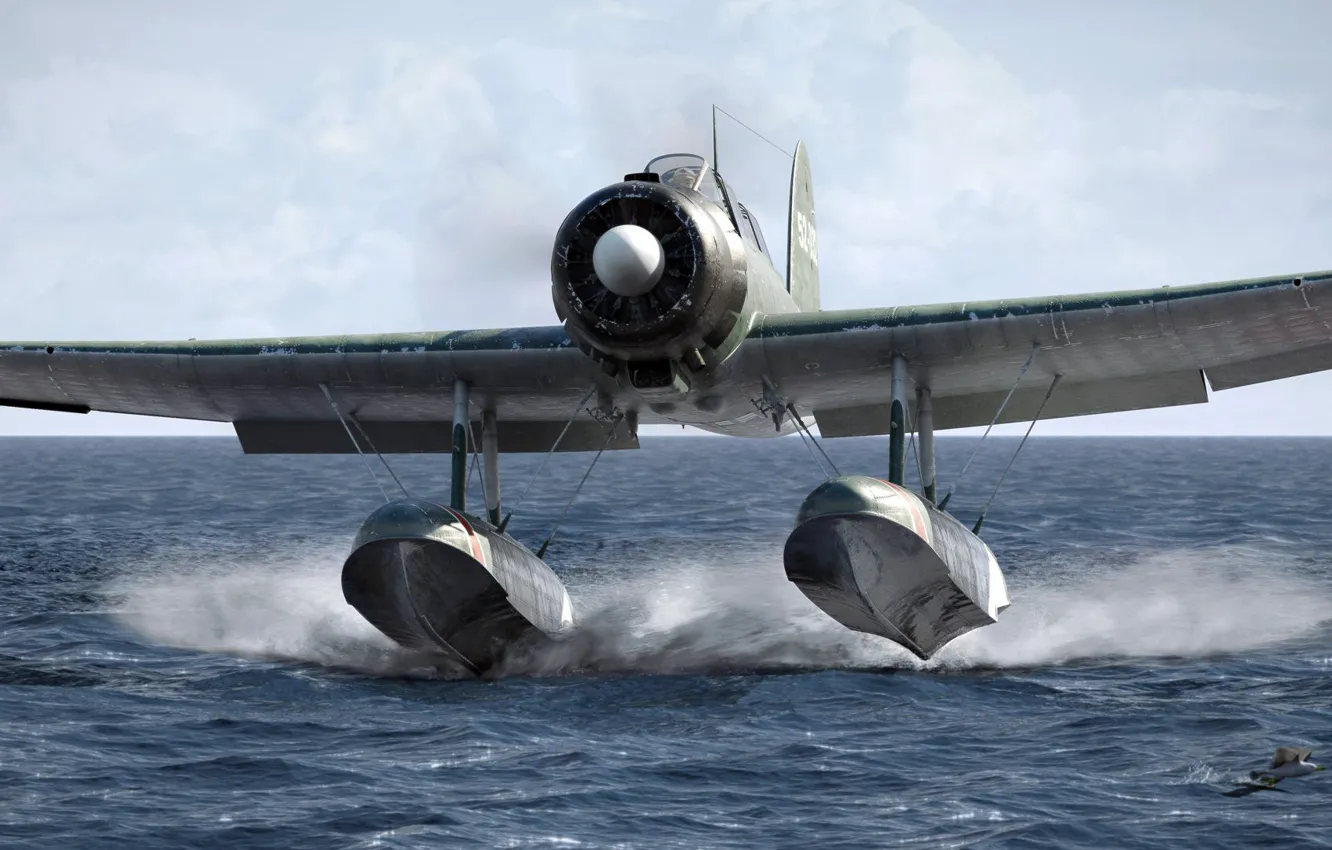 Photo wallpaper Aichi, hydroplane, seaplane-scout, type zero, E13A