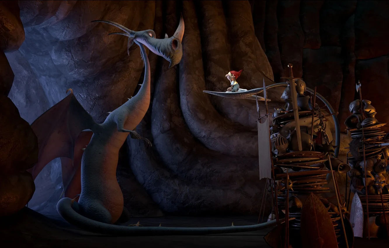Photo wallpaper dragon, cartoon, cave, adventure, dwarf, The 7th dwarf, The 7th dwarf