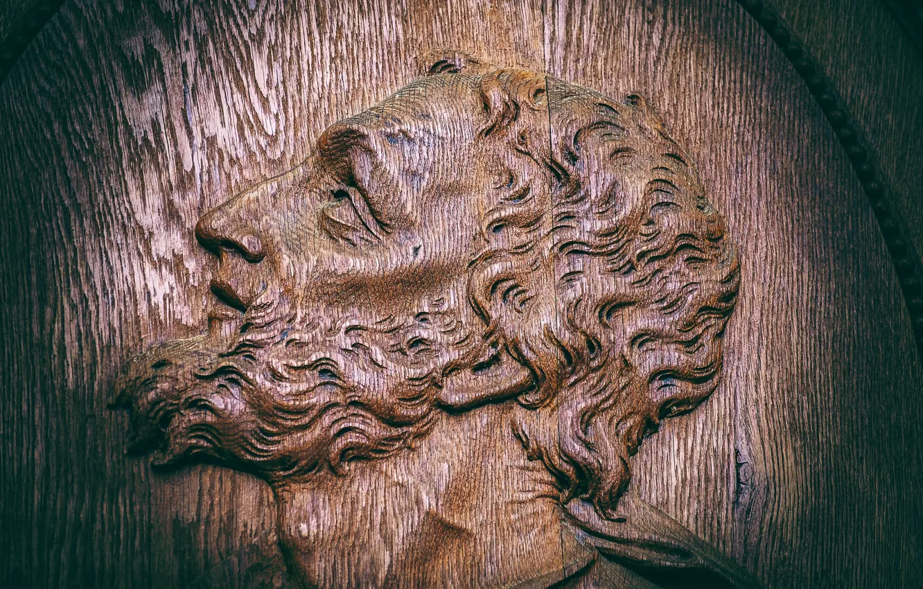 Photo wallpaper face, Jesus, wood, religion, faith, woodcarving, input range, Saint-Blaise
