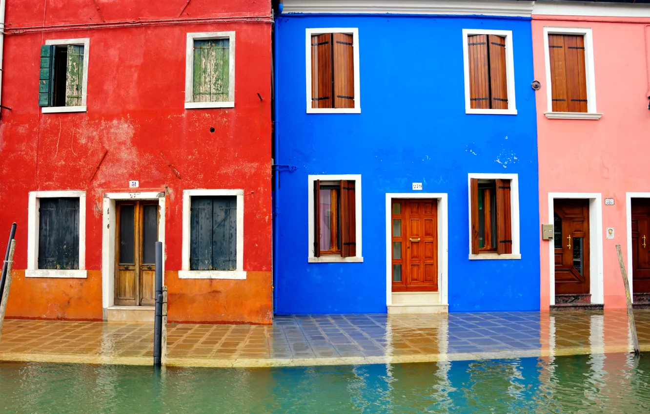 Photo wallpaper paint, color, home, Italy, Venice, channel, Burano island