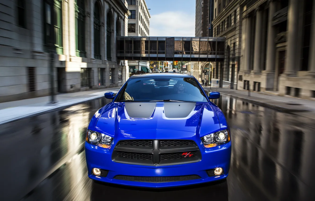 Photo wallpaper the city, street, Dodge, car, Charger, the front, R/T, Daytona