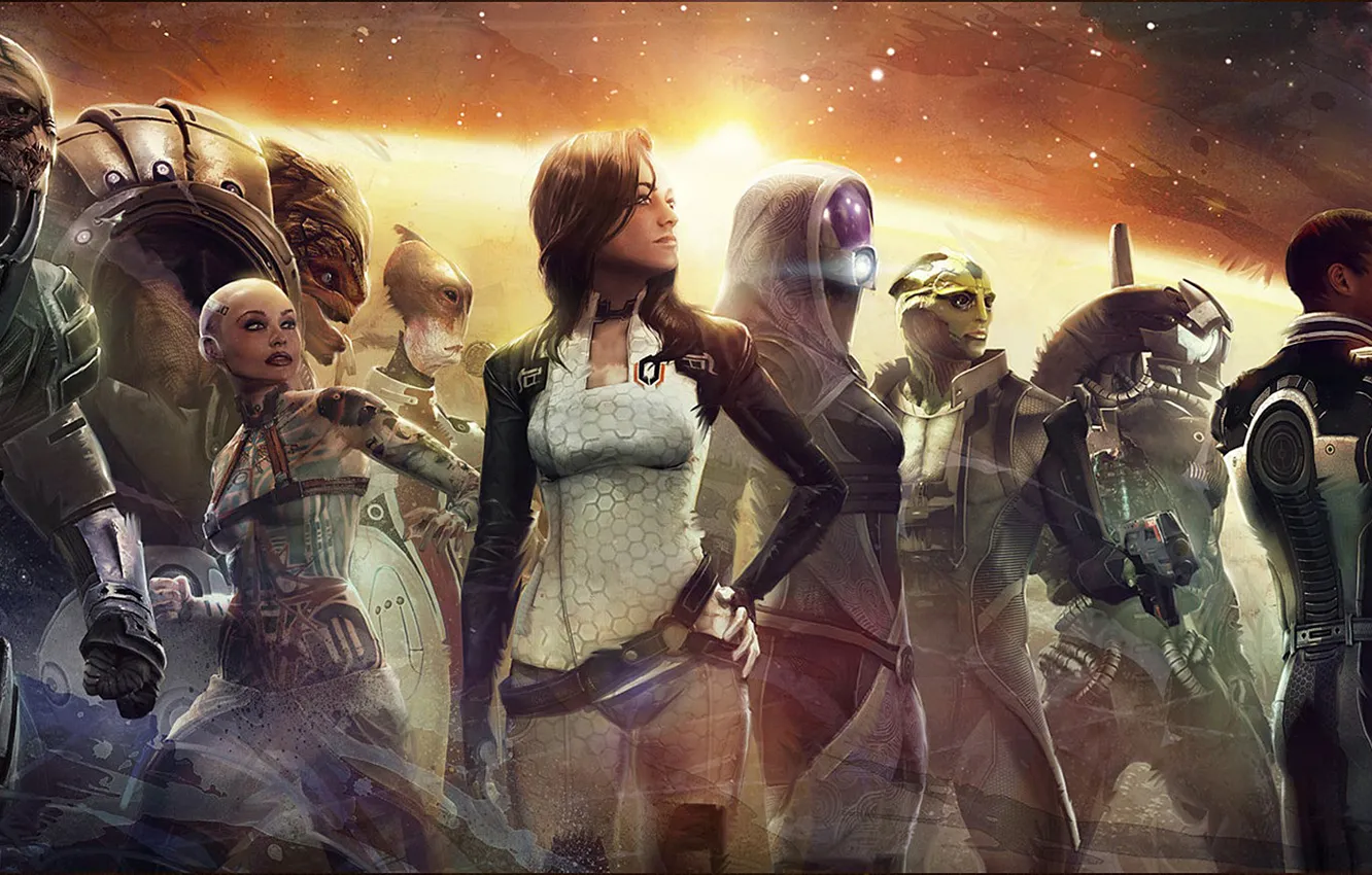 Photo wallpaper Miranda Lawson, Mass Effect, Legion, Garrus Vakarian, Thane Krios, Jack, Tali, Samara