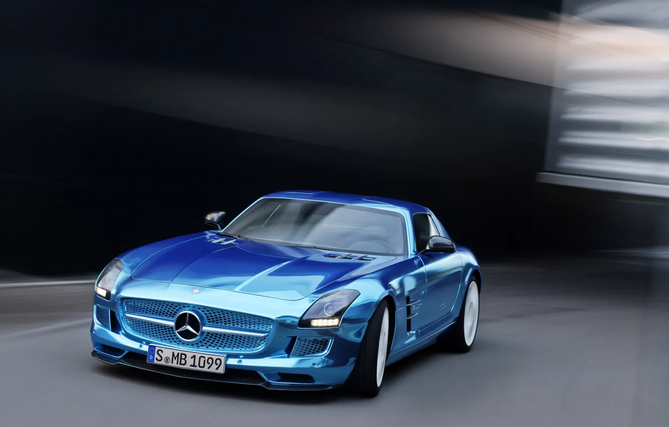 Photo wallpaper movement, coupe, Mercedes-Benz, speed, technology, AMG, SLS, coupe