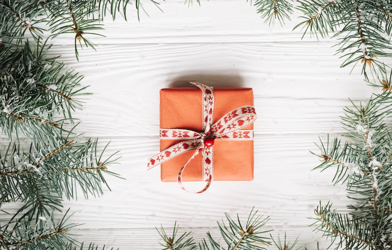 Photo wallpaper holiday, gift, new year, Christmas, box, New Year, decor, Xmas