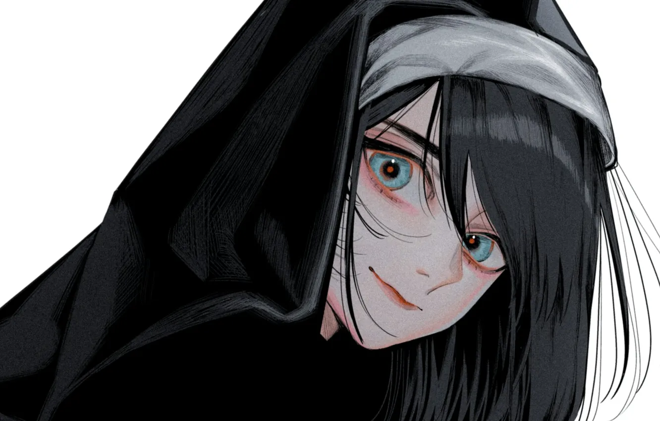 Photo wallpaper girl, nun, Vzglyad, nuns