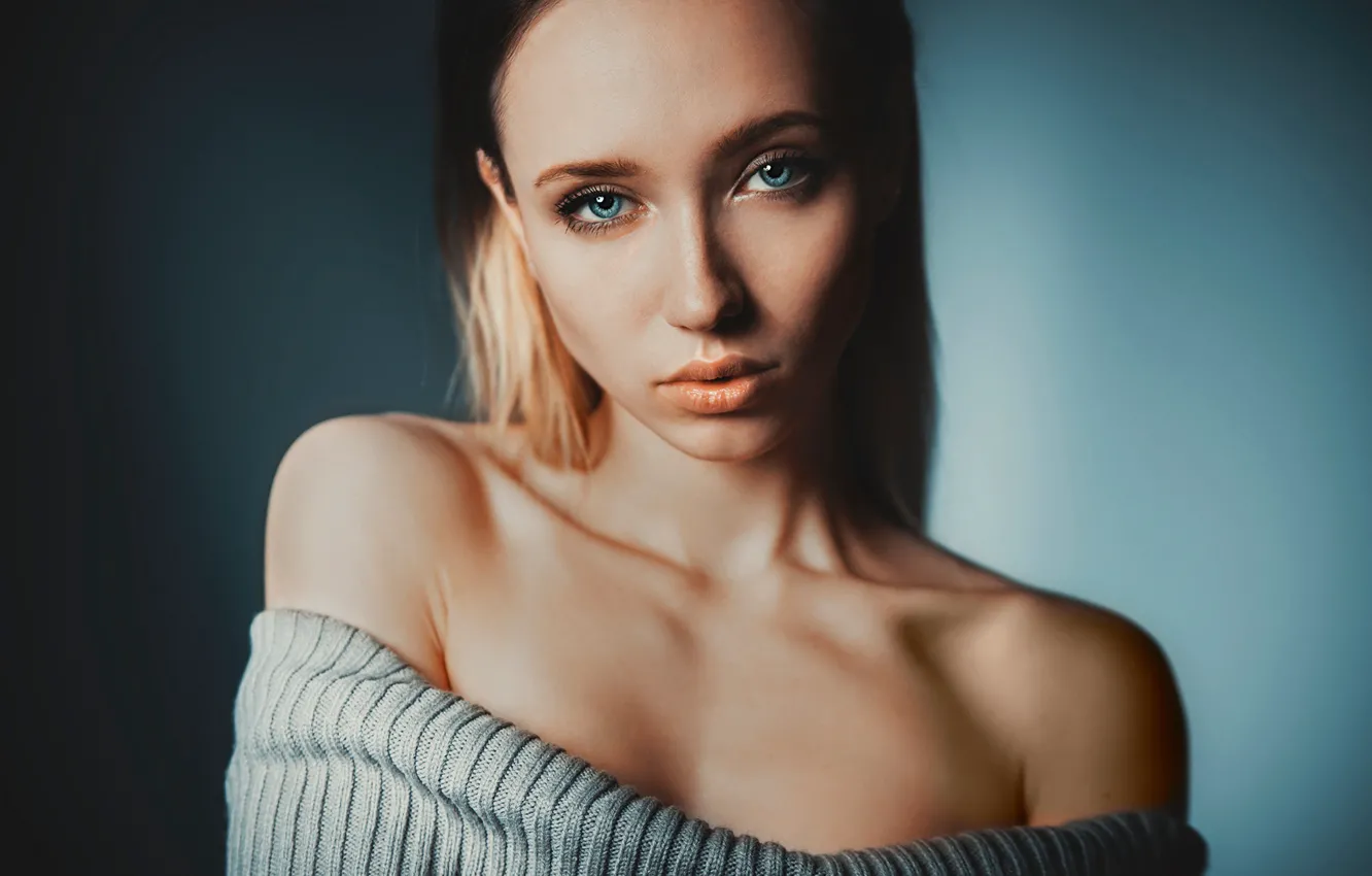 Photo wallpaper look, girl, background, model, portrait, makeup, hairstyle, Nude