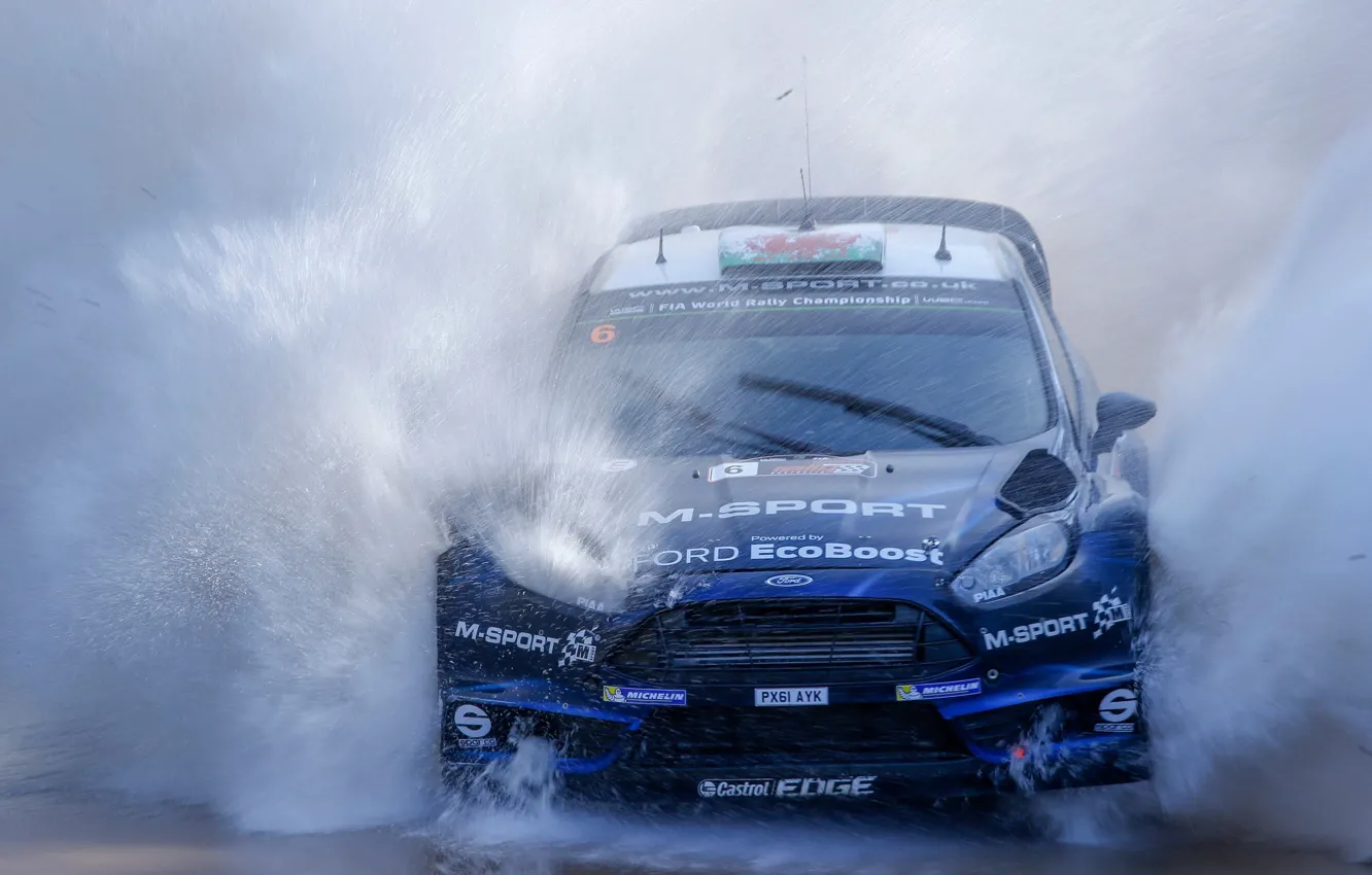 Photo wallpaper Ford, Water, Ford, Squirt, WRC, Rally, Fiesta, Fiesta