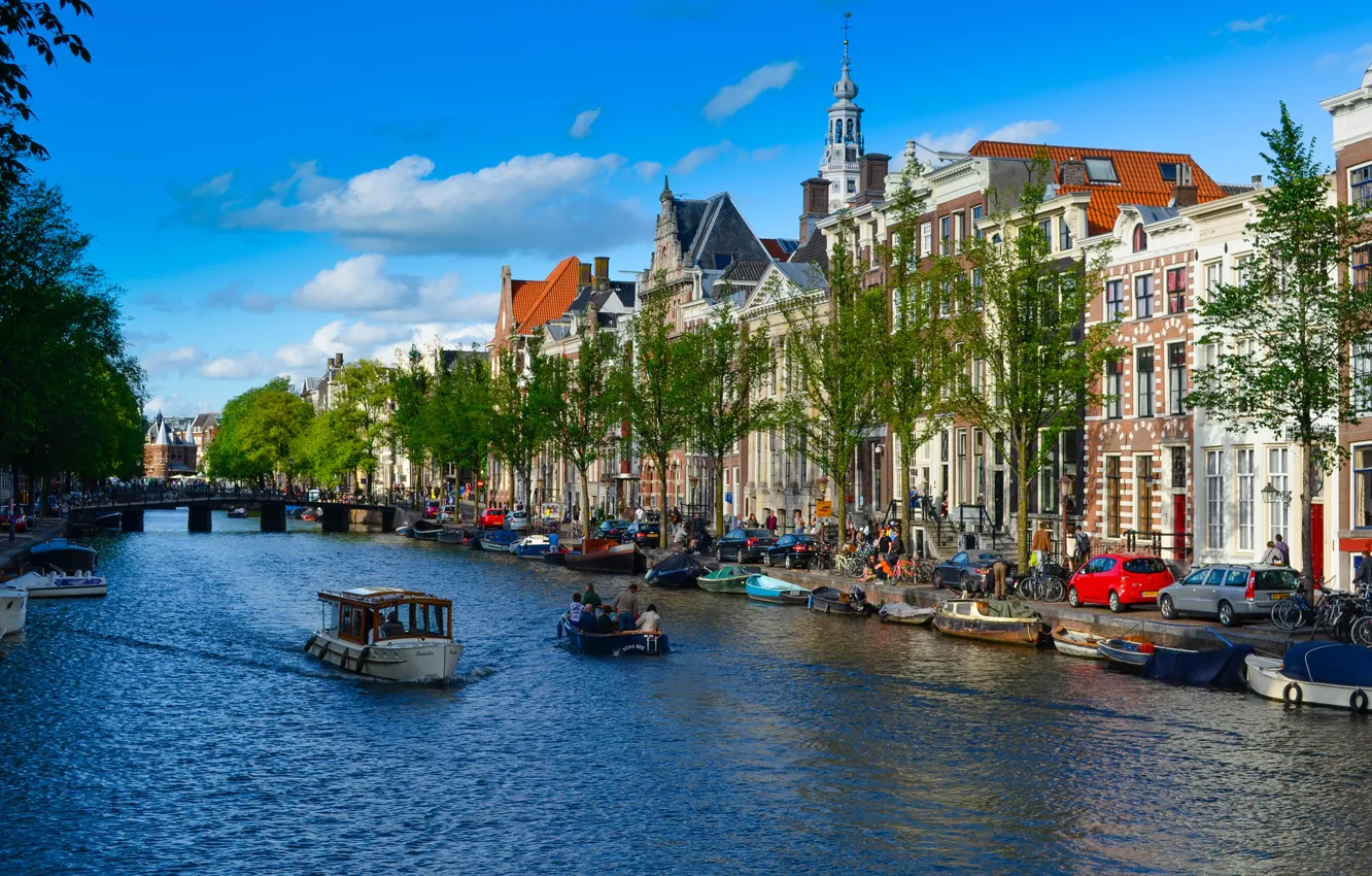 Photo wallpaper the city, Amsterdam, Netherlands, channel.